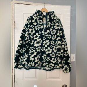Floral Fleece Quarter Zip Pullover